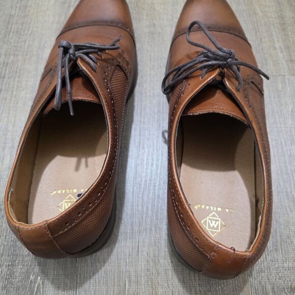 La Milano Johnson Tan Leather Cap Toe Dress Shoes Men’s Size 10EEE Oxford Lace - Picture 7 of 11